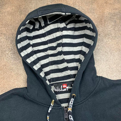 Quiksilver 00s reversible black white zip hoodie