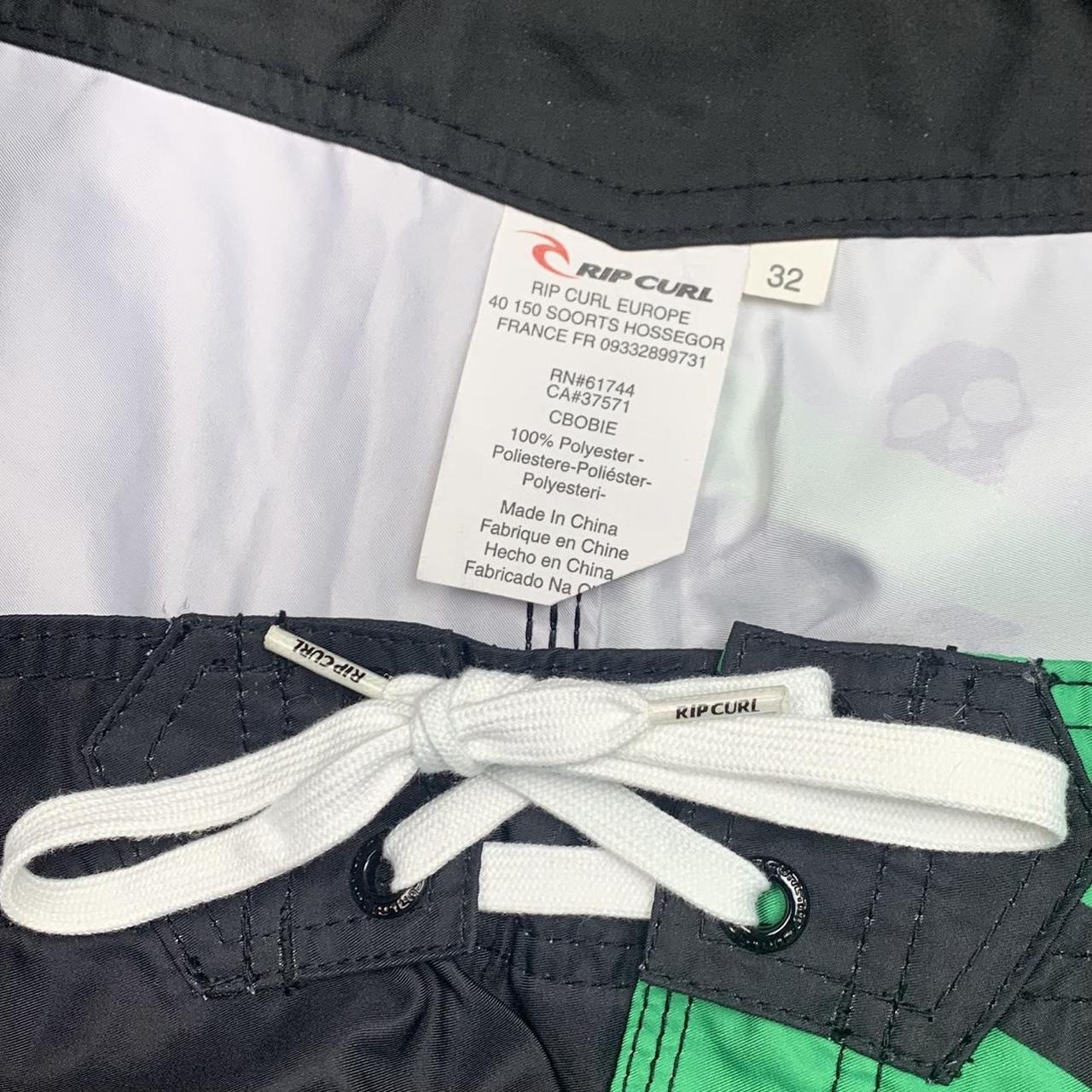 Rip Curl 00s black green baggy boardshorts