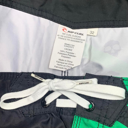Rip Curl 00s black green baggy boardshorts