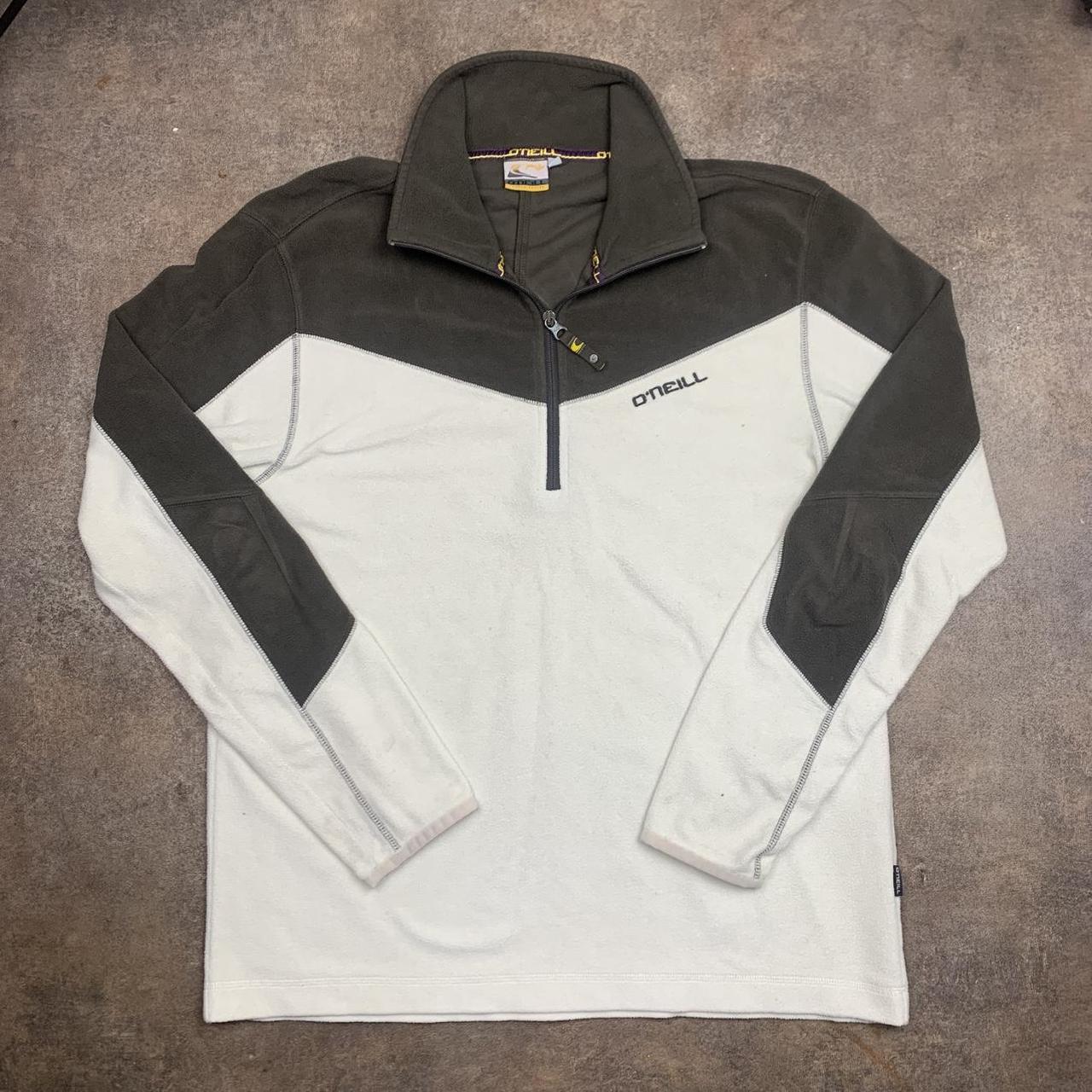 O'Neill 00s cream brown quarter zip fleece