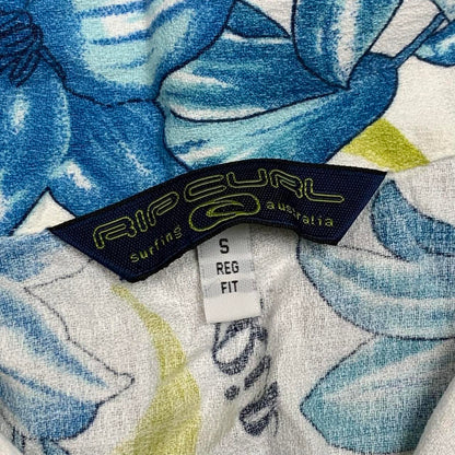 Rip Curl 00s white blue Hawaiian shirt