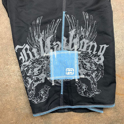 Billabong 00s graphic black grey boardshorts