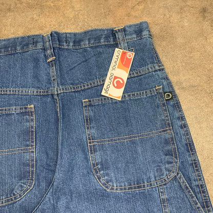 Criminal Damage 90s navy blue baggy carpenter jeans