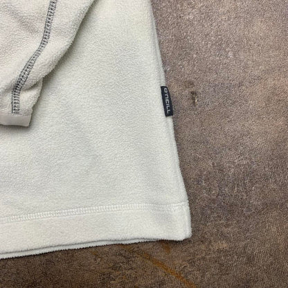 O'Neill 00s cream brown quarter zip fleece