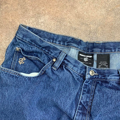 Rocawear 90s baggy navy graphic denim jeans