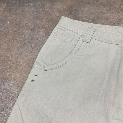 Oakley 00s cream beige baggy logo jeans