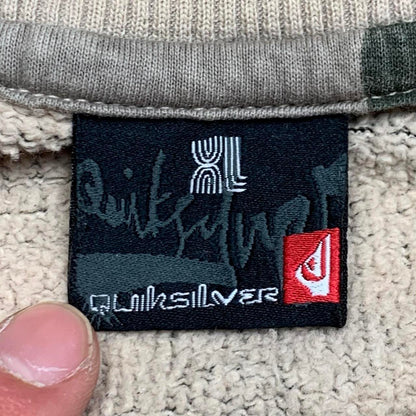 Quiksilver 00s camo beige baggy zip sweater