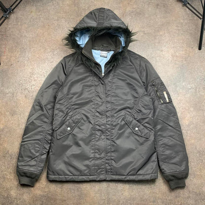 Roxy 90s brown utilised fur hood jacket