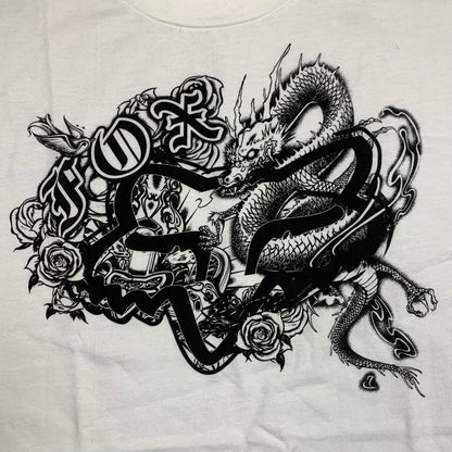 Fox Racing 00s white black graphic tee
