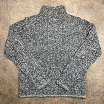 Quiksilver 00s grey lined chunky knit sweater