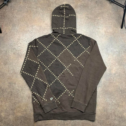 Rip Curl 00s brown graphic boxy zip hoodie