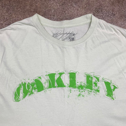 Oakley 00s mint-white graphic long sleeve tee