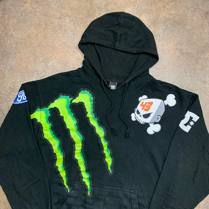 DC Shoes 00s Ken Block black grunge graphic zip hoodie