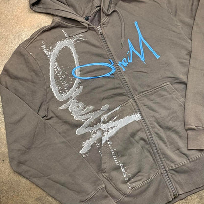O'Neill 00s graphic brown baggy zip hoodie
