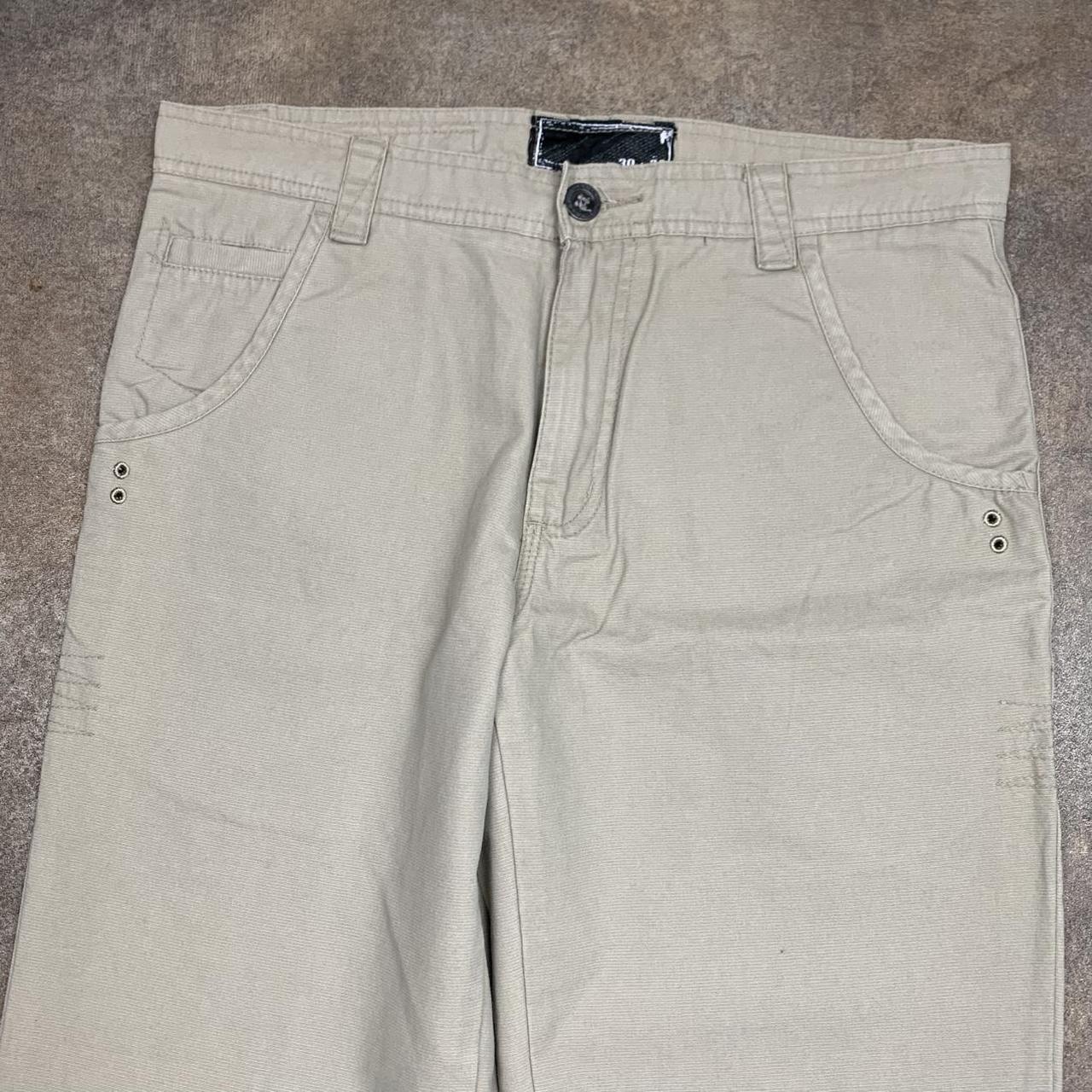 Oakley 00s cream beige baggy logo jeans