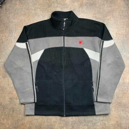 Quiksilver 90s black grey knit zip jumper