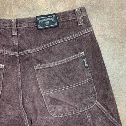 Rocawear 90s brown-purple carpenter baggy denim jorts