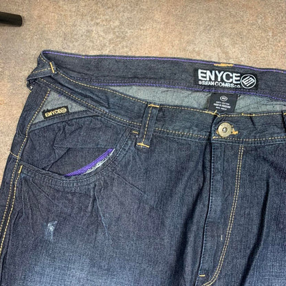 Enyce 00s graphic baggy navy jeans