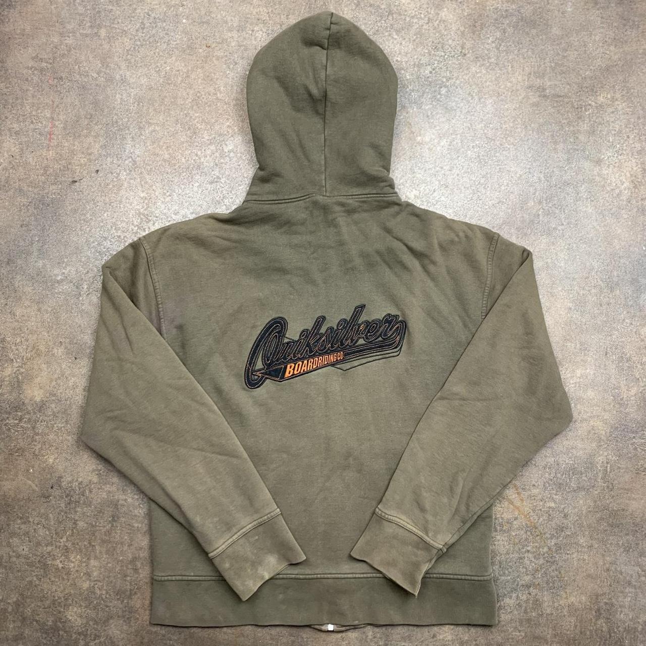 Quiksilver 90s graphic brown zip hoodie