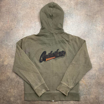 Quiksilver 90s graphic brown zip hoodie