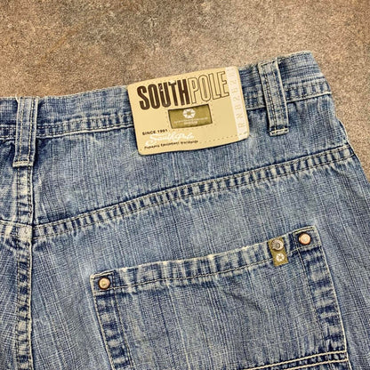 Southpole 00s light blue baggy denim jorts