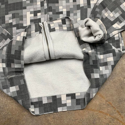 DC Shoes 00s white grey boxy graphic zip hoodie