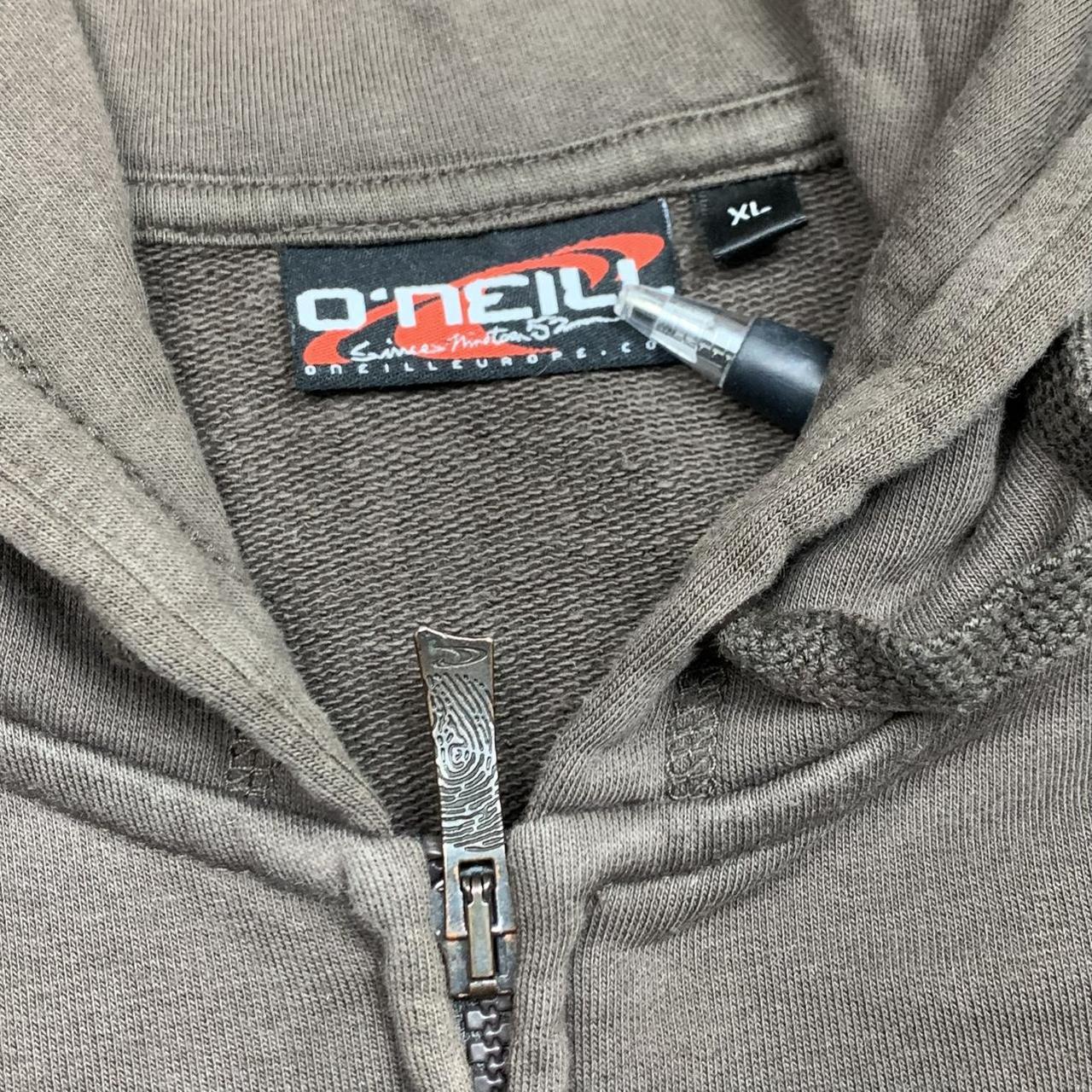 O’Neill 00s brown graphic cut and sew zip hoodie