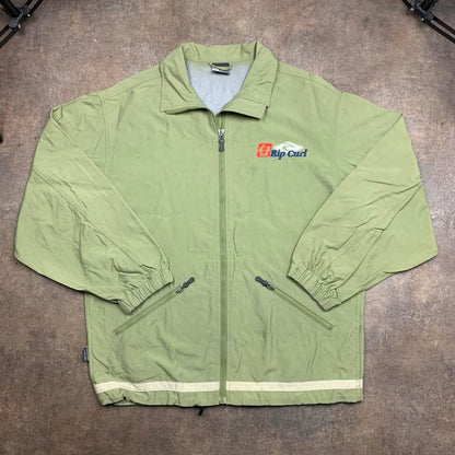 Rip Curl 90s graphic green boxy zip track jacket