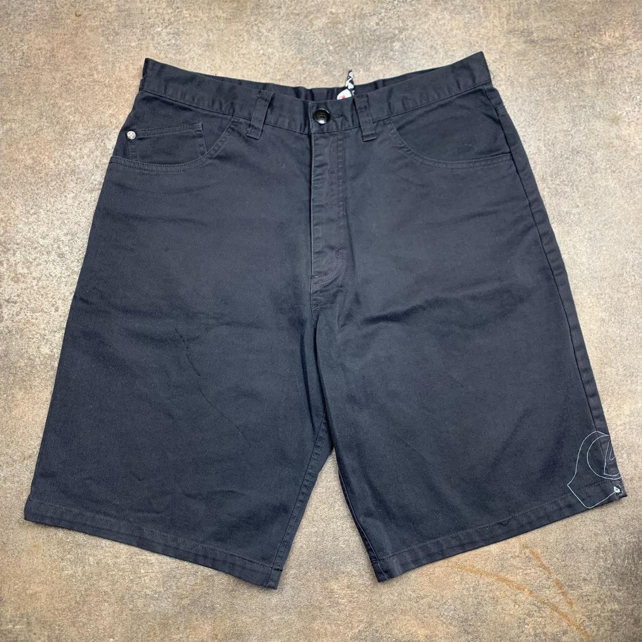 Quiksilver 00s black navy graphic baggy jorts
