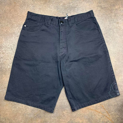Quiksilver 00s black navy graphic baggy jorts
