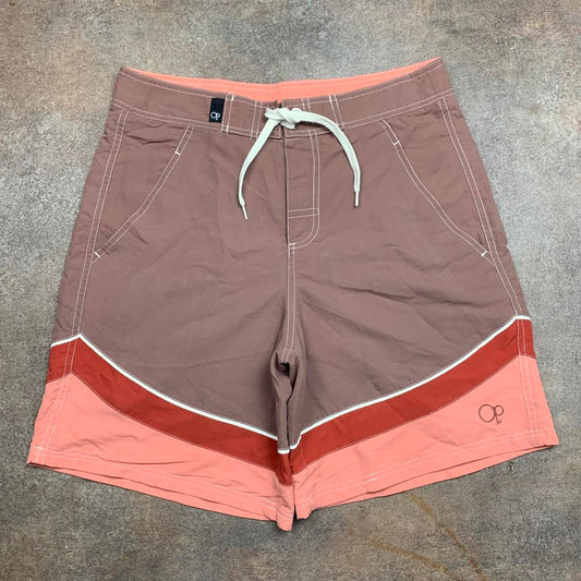 Ocean Pacific 00s brown pink baggy boardshorts