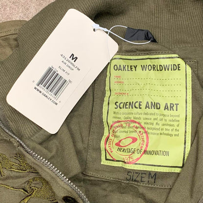 Oakley 00s khaki graphic zip jumper