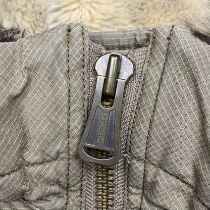 Hysteric Glamour 00s khaki-beige fur hood utilised long coat