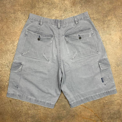 Stüssy 00s grey baggy cargo denim shorts