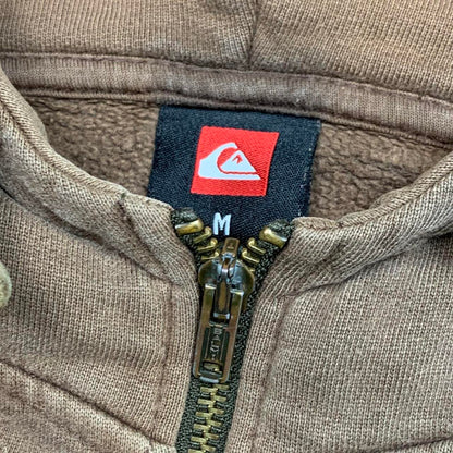Quiksilver 00s brown grunge graphic zip hoodie