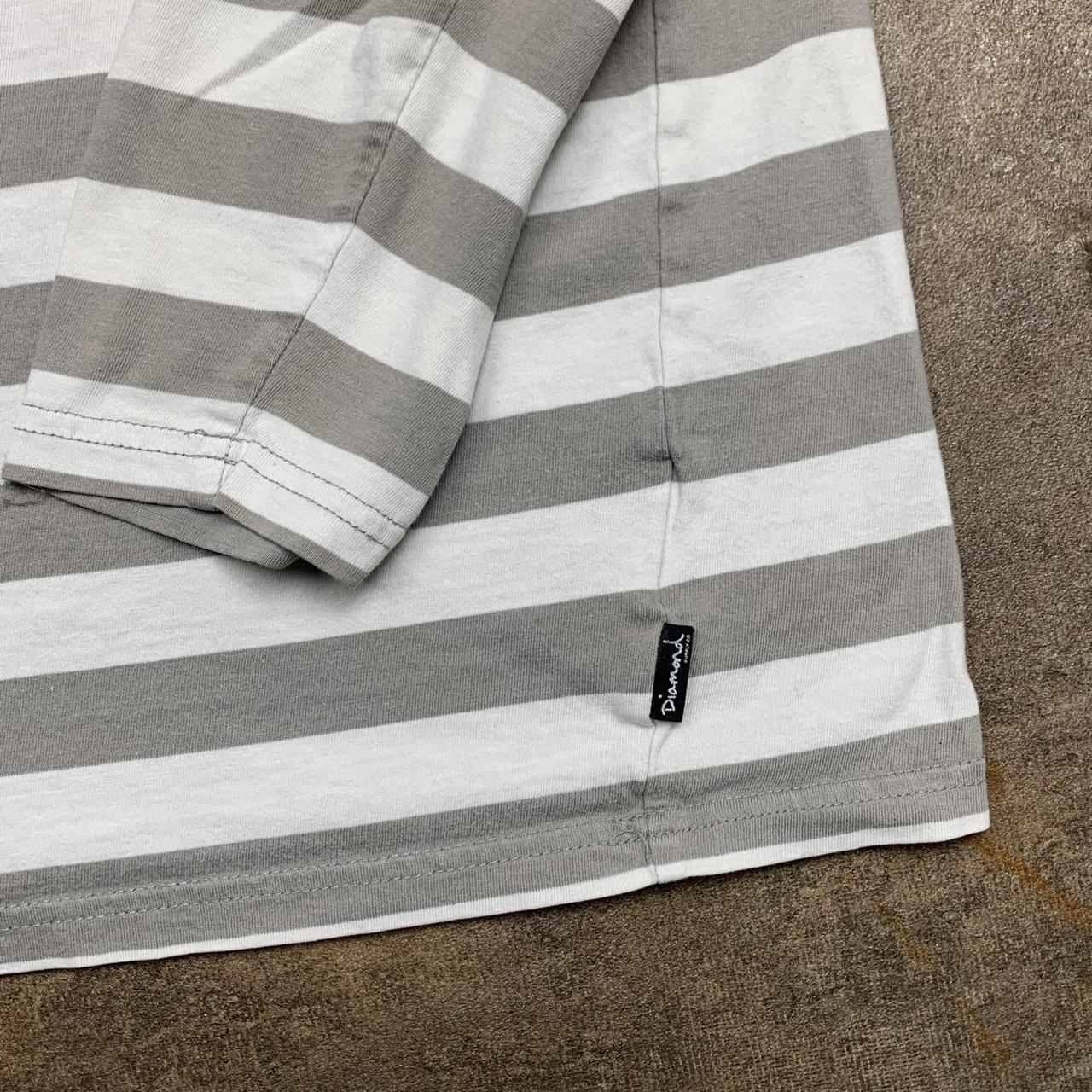Diamond Supply Co. white grey striped long sleeve tee