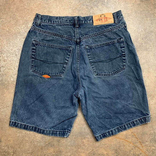 Quiksilver ‘92 baggy navy denim shorts