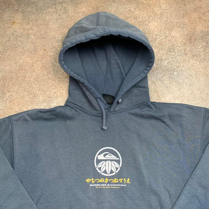 Quiksilver 90s blue graphic hoodie