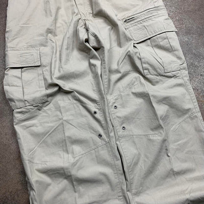 Oxbow 00s cream baggy cargo trousers