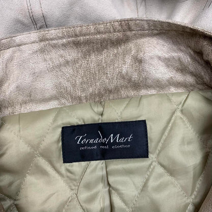 Tornado Mart 00s cream beige brushed fur hood long parka