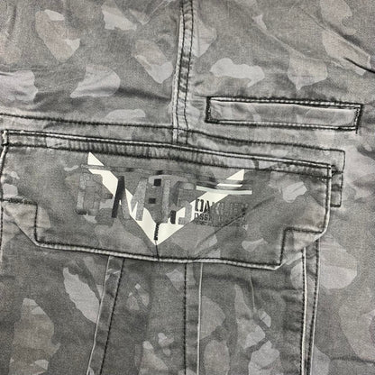 Oakley 00s grey graphic baggy cargo jorts