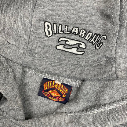 Billabong 90s light grey boxy graphic hoodie