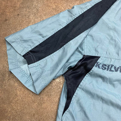 Quiksilver 90s graphic boxy blue button shirt