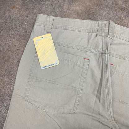 Oakley 00s cream beige baggy logo jeans