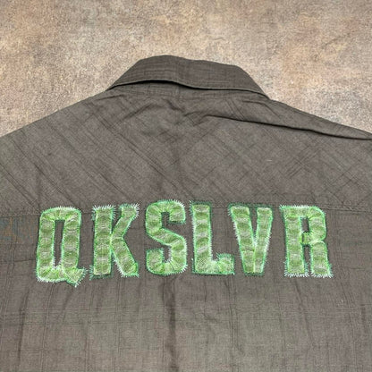 Quiksilver 00s brown green graphic shirt