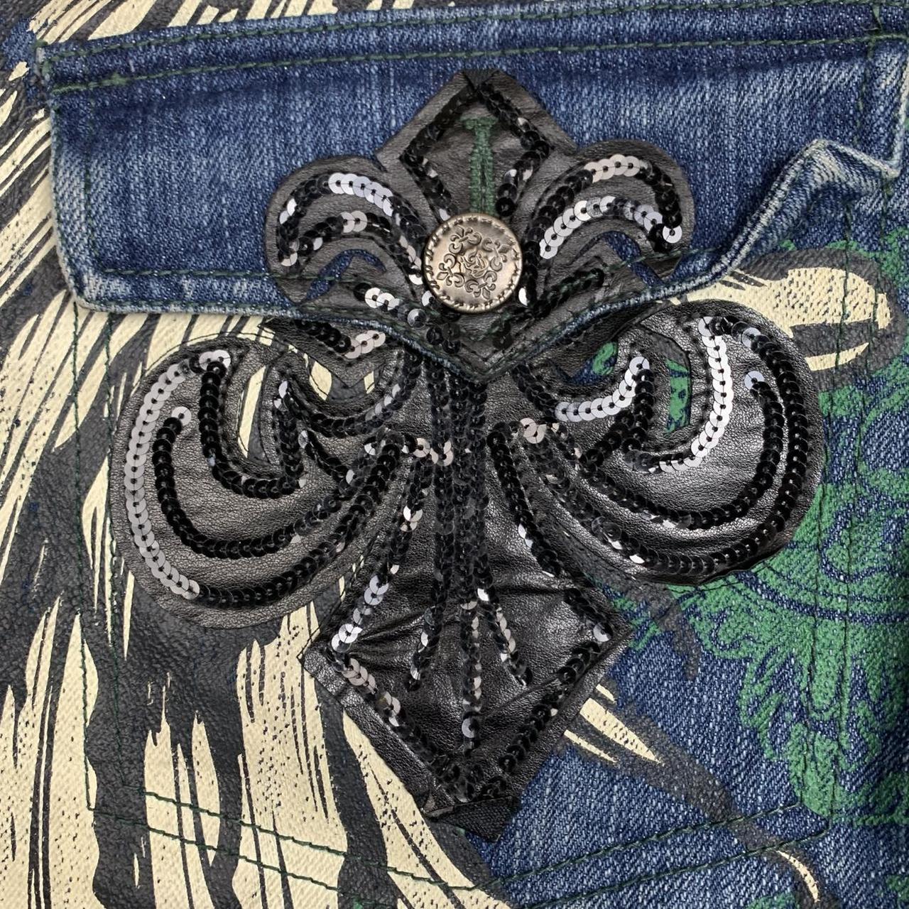 Raw Blue 00s baggy grunge graphic navy jeans