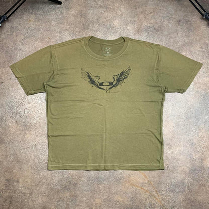 Oakley Flying Tiger 00s khaki grunge graphic tee