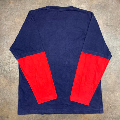 Phat Farm 00s navy red graphic 2 in 1 long sleeve tee