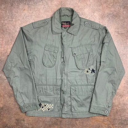 Quiksilver 00s khaki graphic shirt jacket