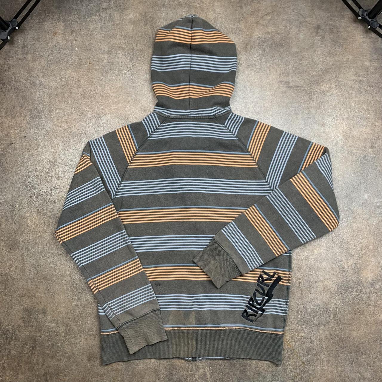 Rip Curl 00s graphic brown striped zip hoodie